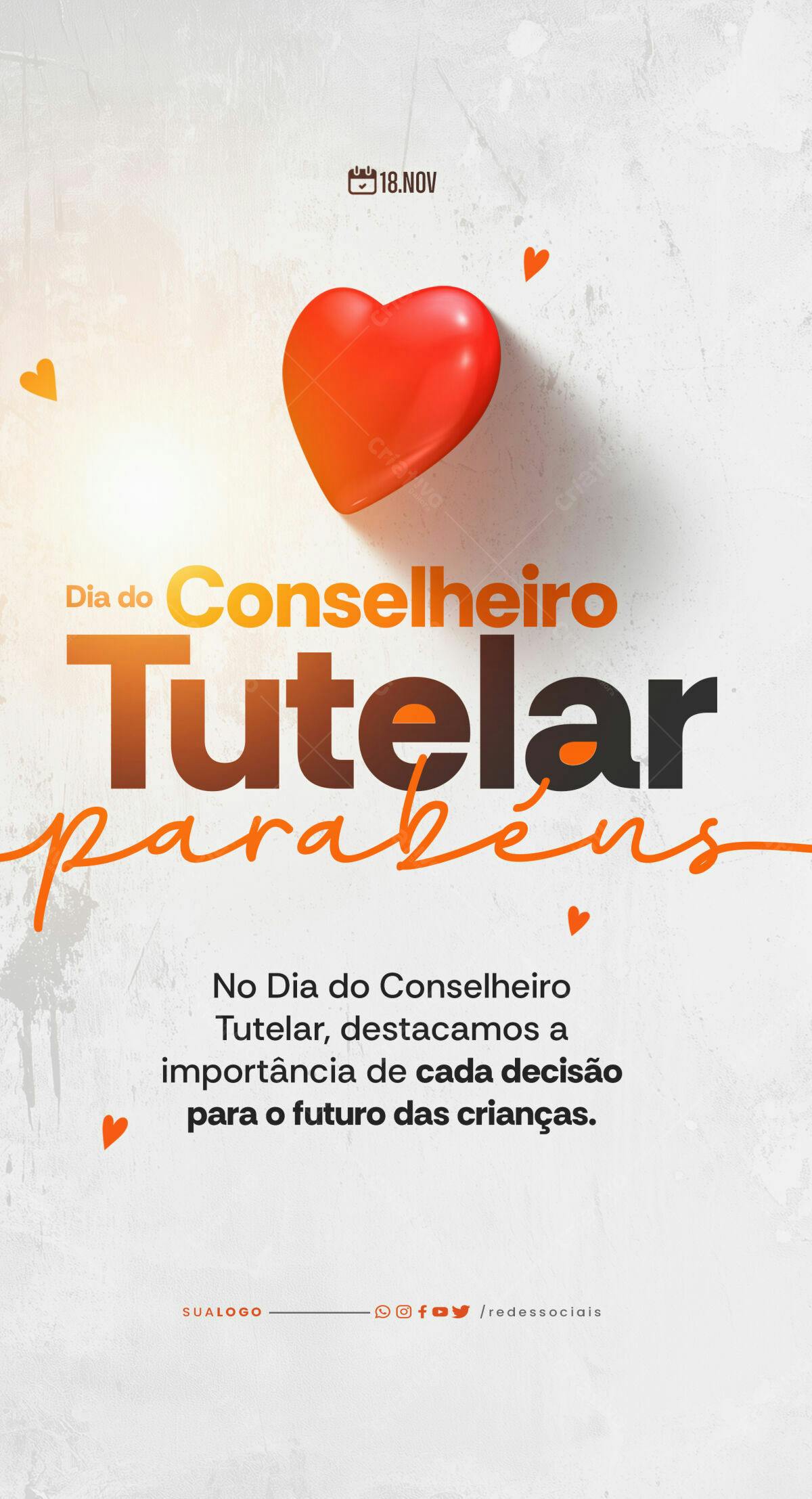 Flyer Dia do Conselheiro Tutelar PSD Editável