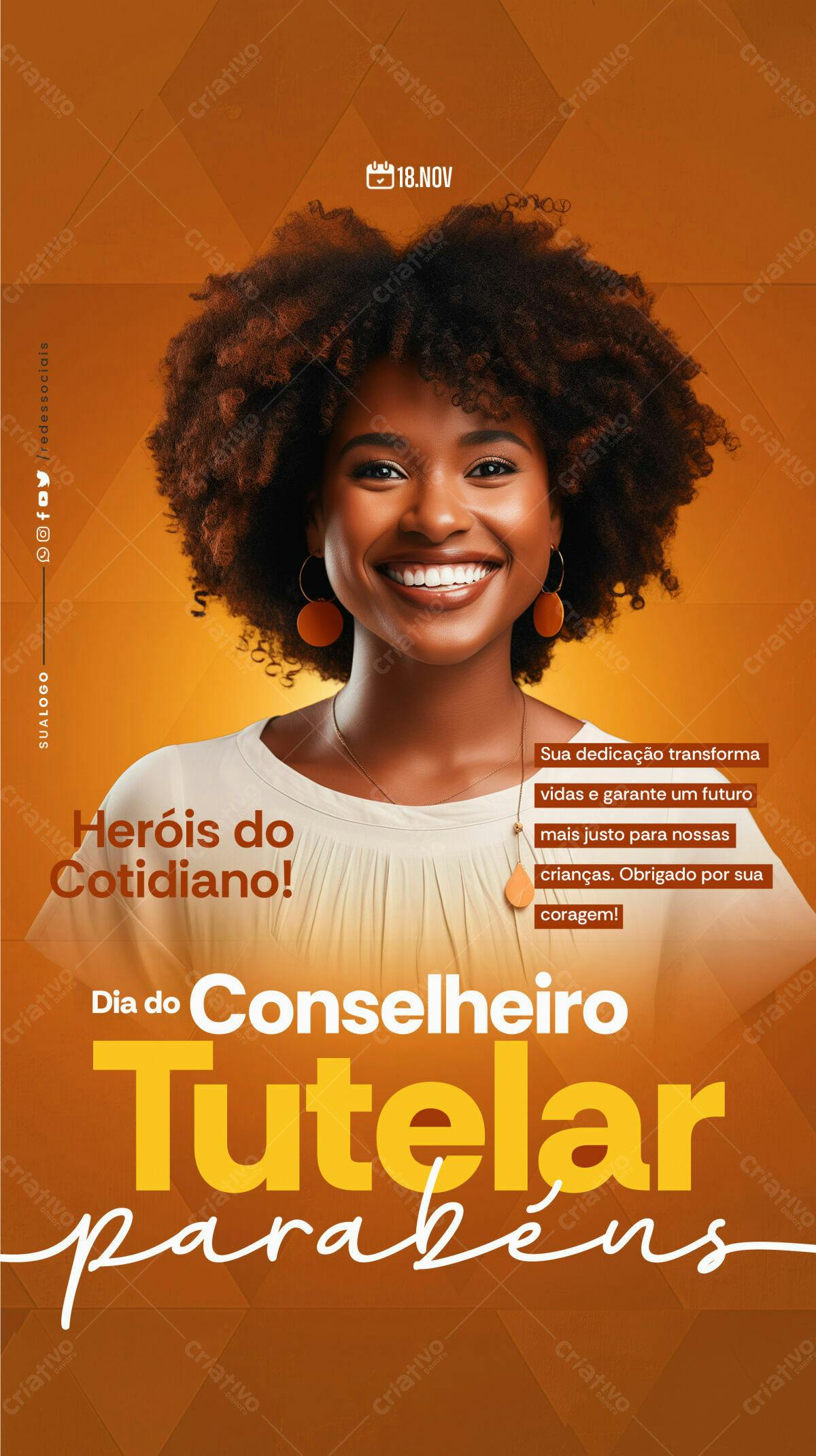 Flyer Dia do Conselho Tutelar PSD Editável