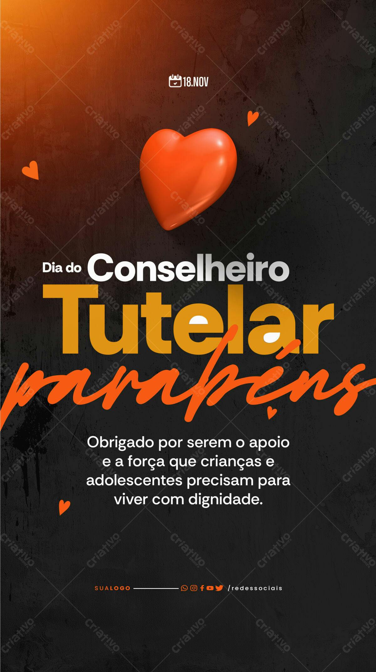 Flyer Dia do Conselho Tutelar PSD Editável