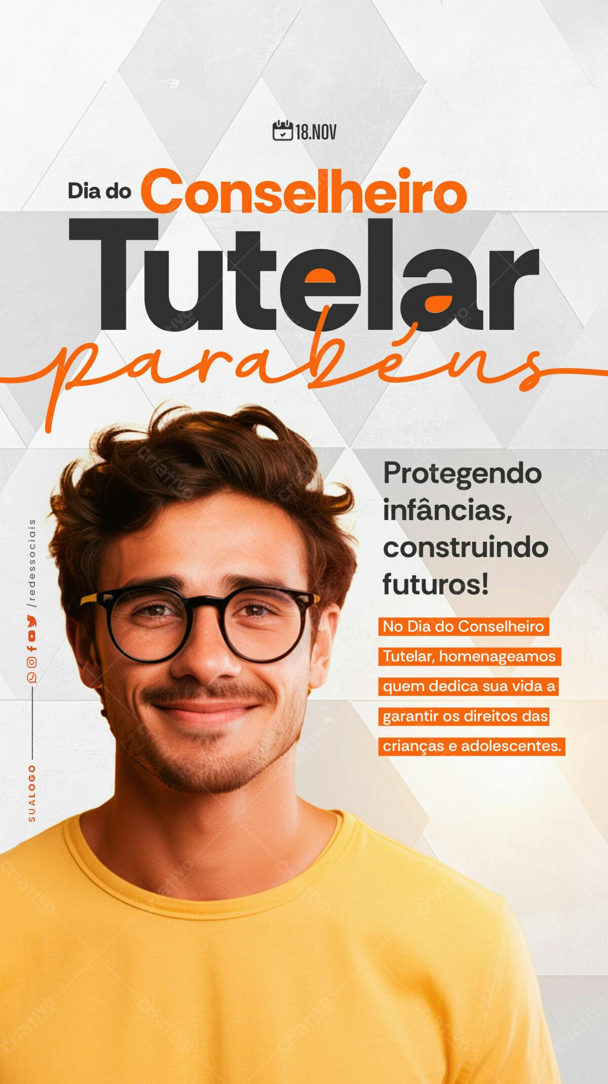 Flyer Dia do Conselheiro Tutelar PSD Editável