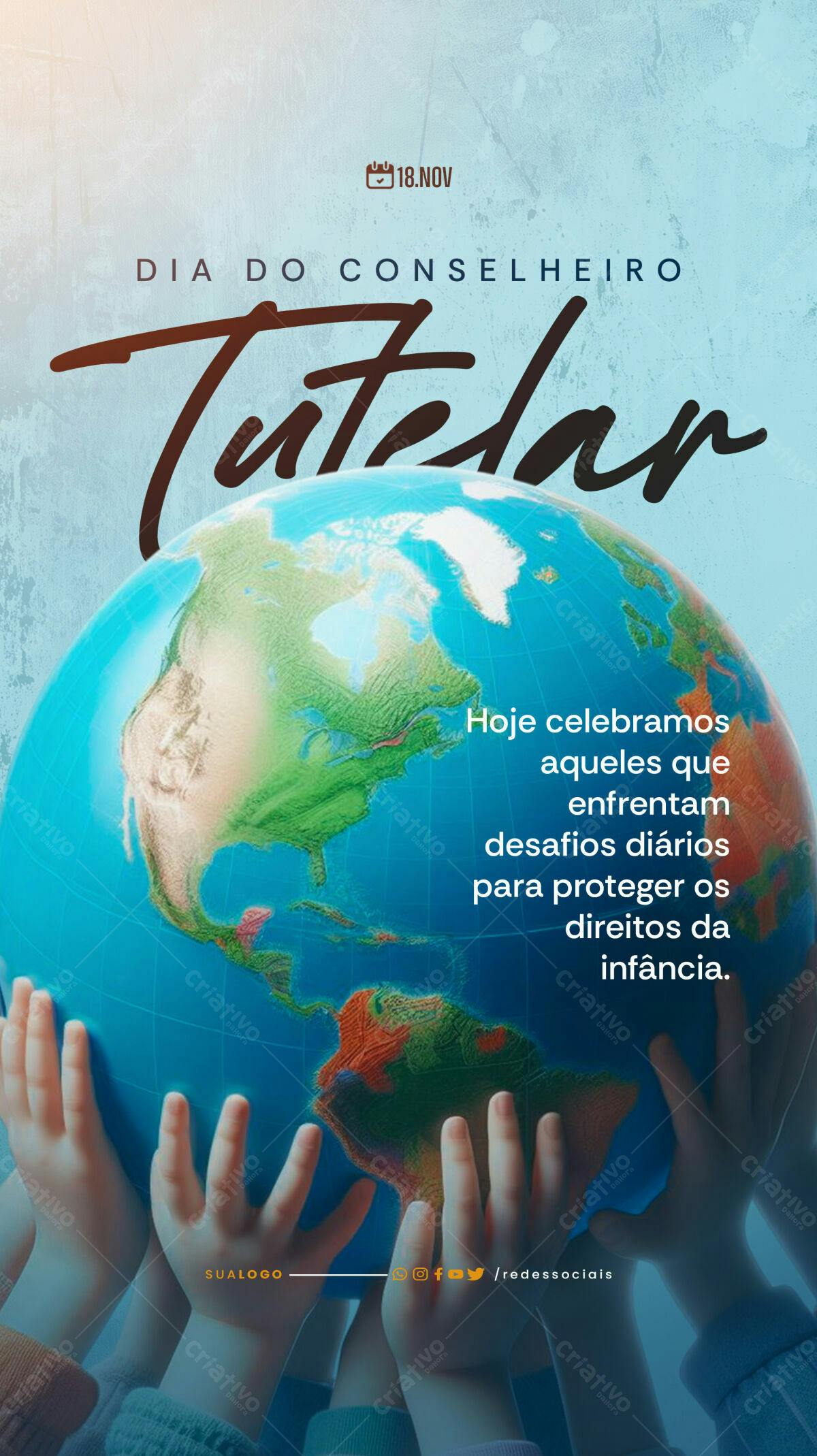 Flyer Dia do Conselho Tutelar PSD Editável