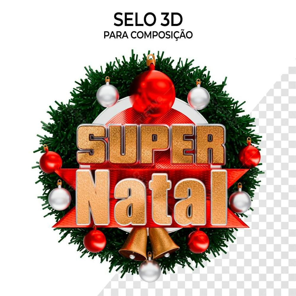 Selo 3D De Natal  Para Composição 