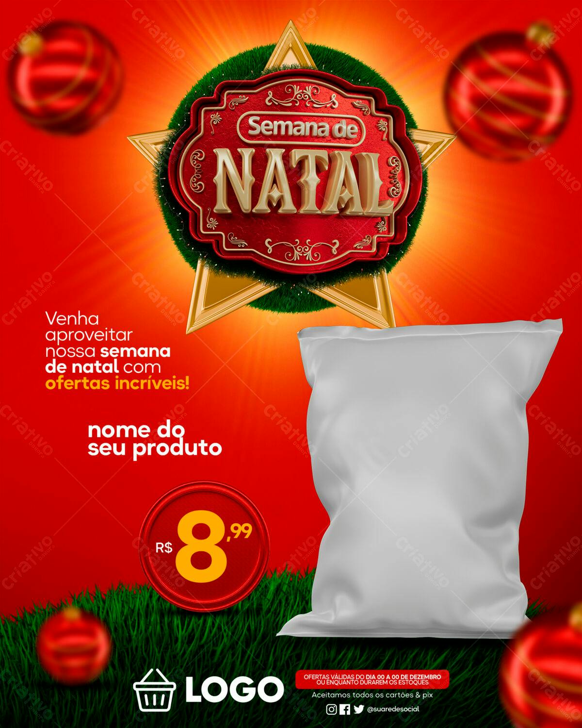 Flyer para Semana de Natal PSD Editável