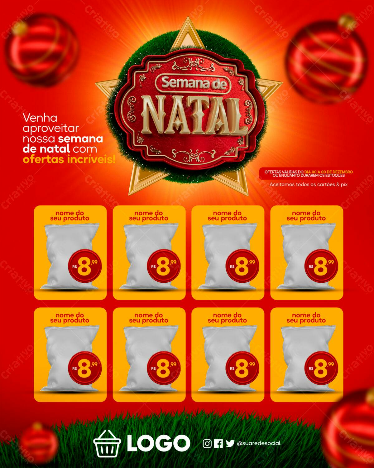 Flyer Semana de Natal PSD Editável
