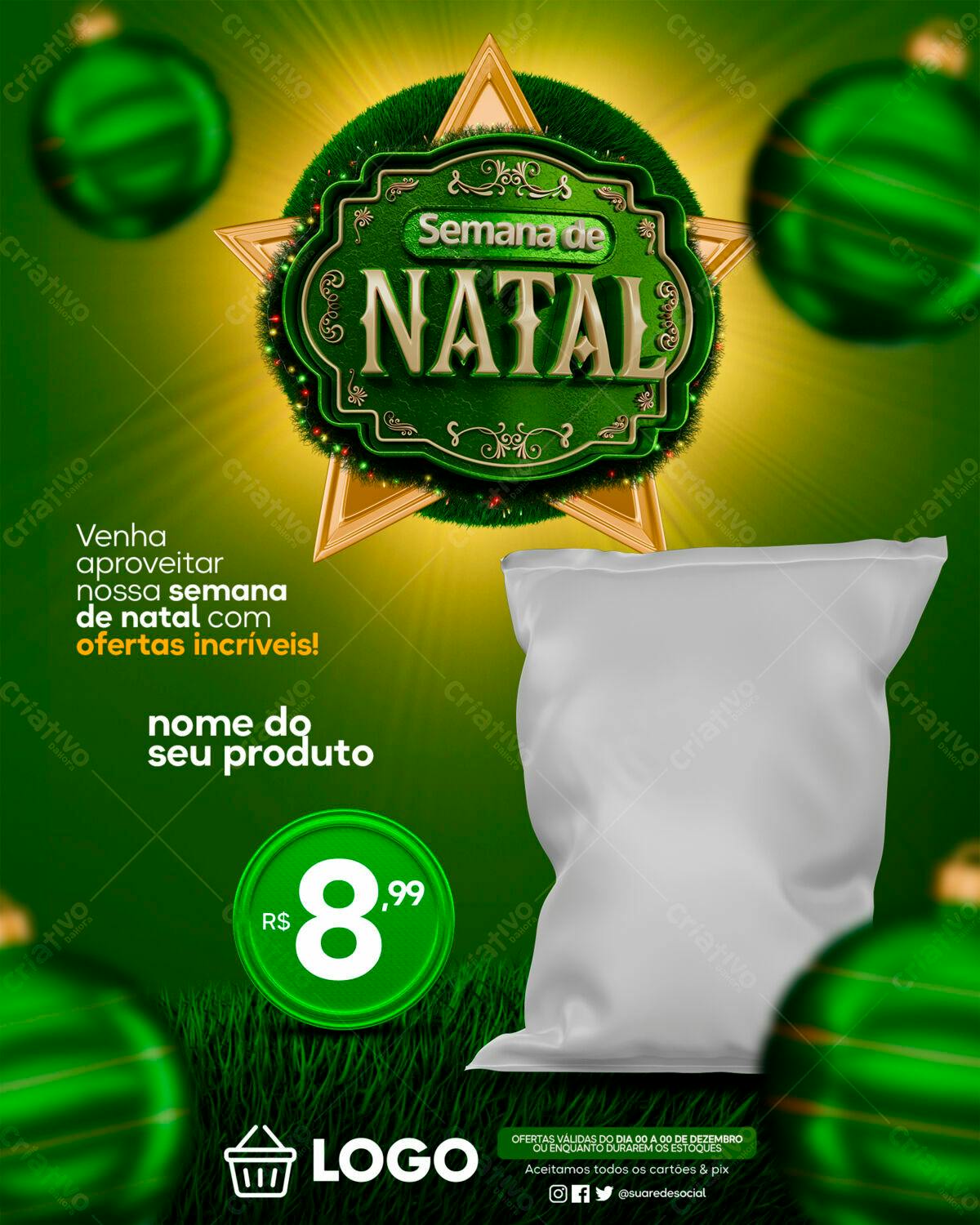 Flyer para Semana de Natal PSD Editável