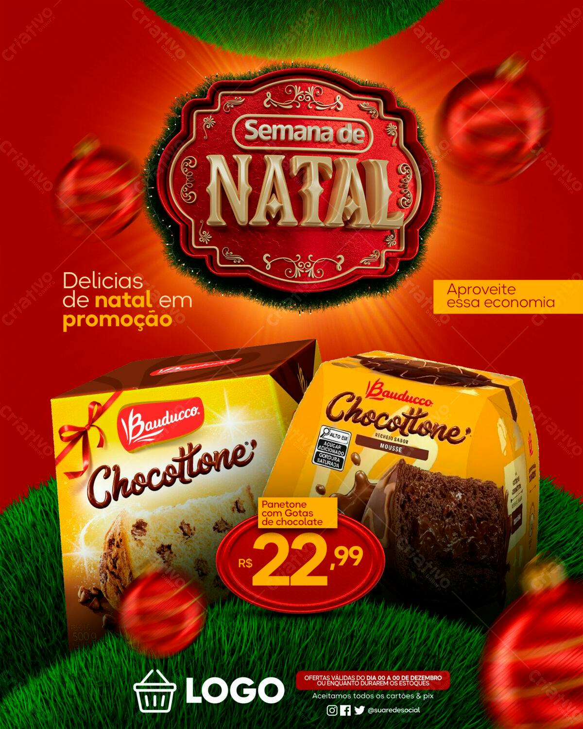 Flyer para Semana de Natal PSD Editável