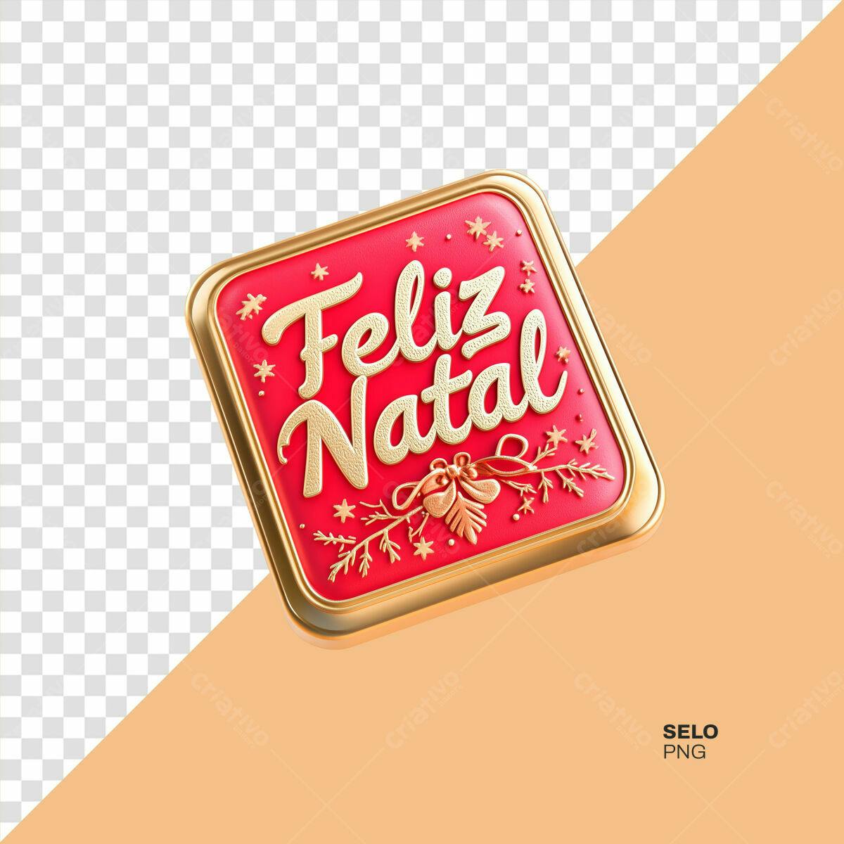 Selo Natalino Feliz Natal PSD Editável