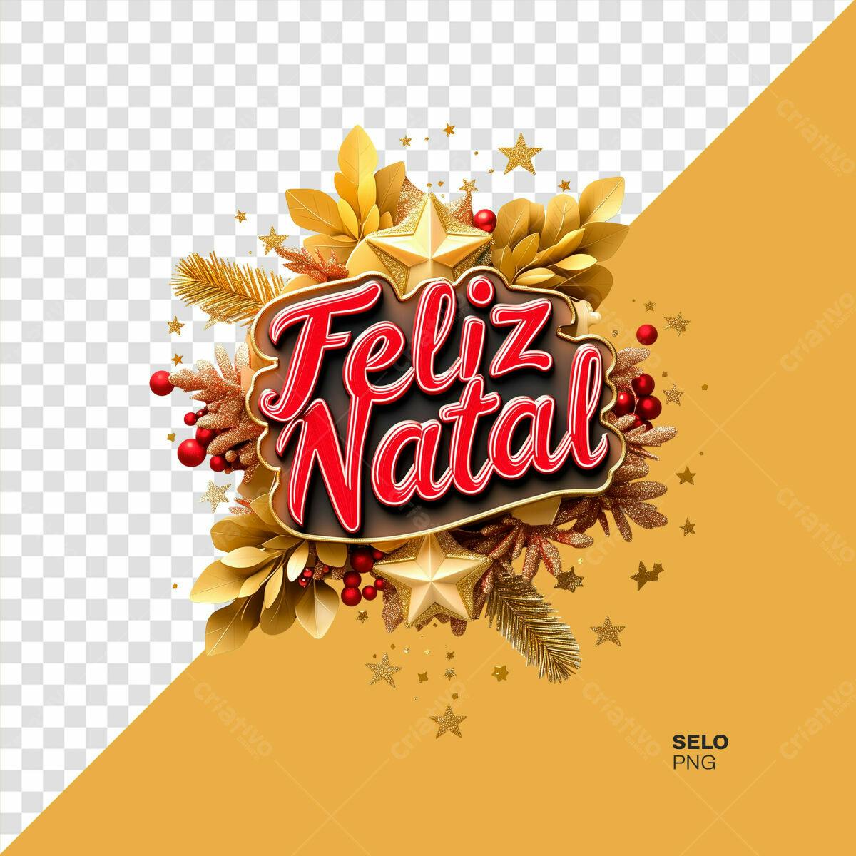 Arte Natalina Feliz Natal PSD Editável