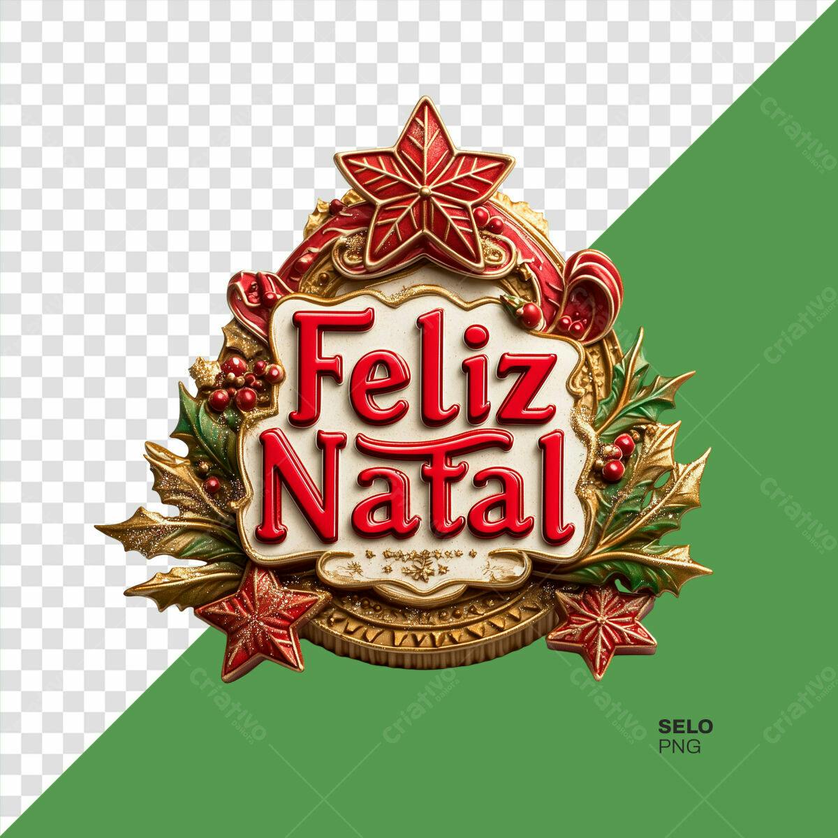 Selo Feliz Natal PSD Editável