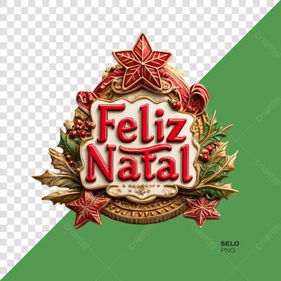 Selo Feliz Natal Vermelho