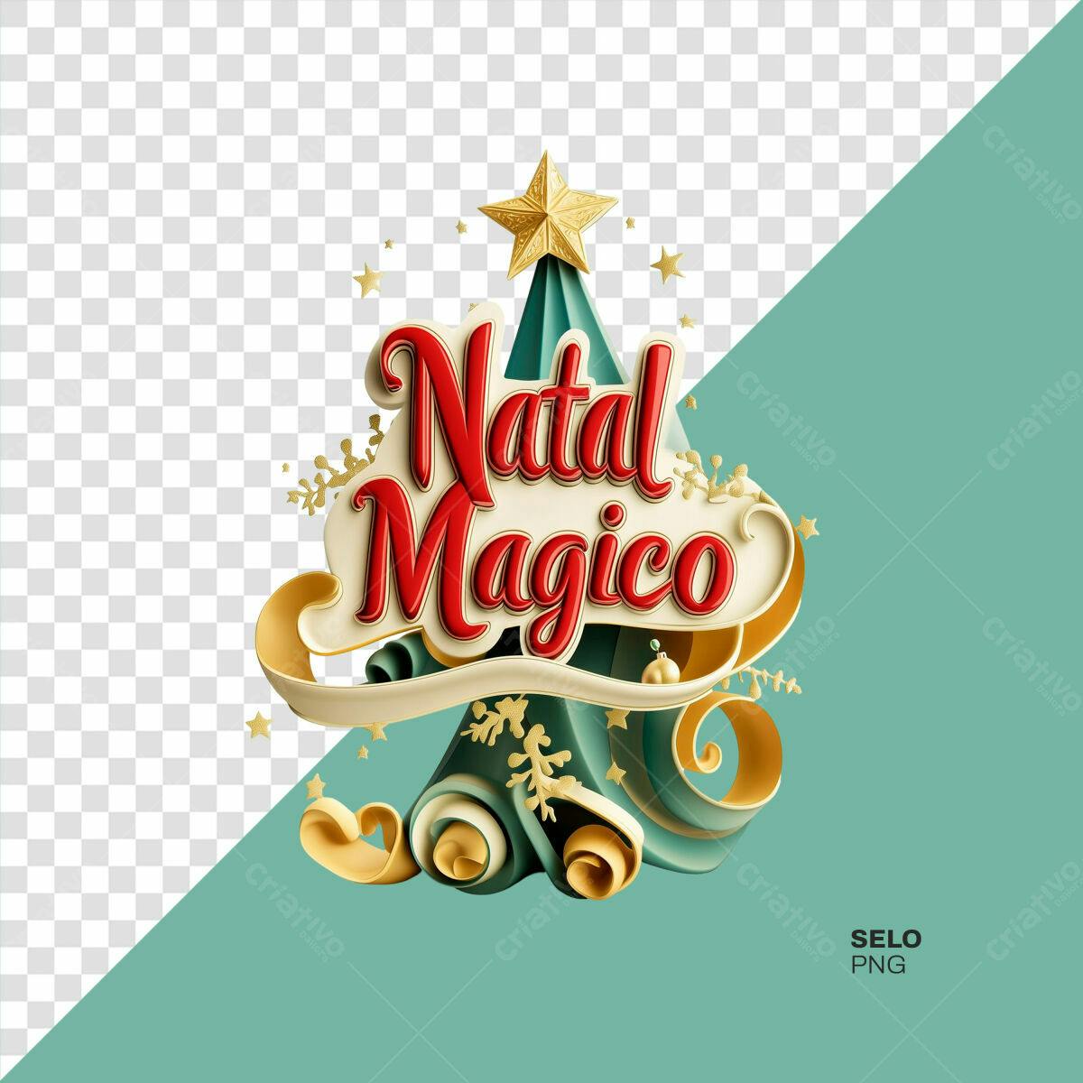 Arte Natalina Magico PSD Editável