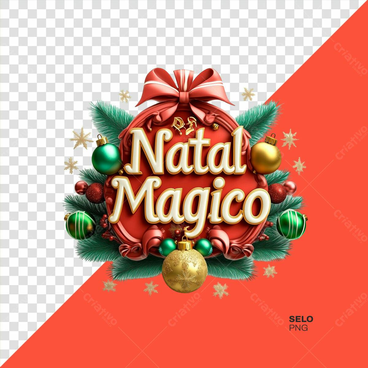 Arte Natal Mágico PSD Editável