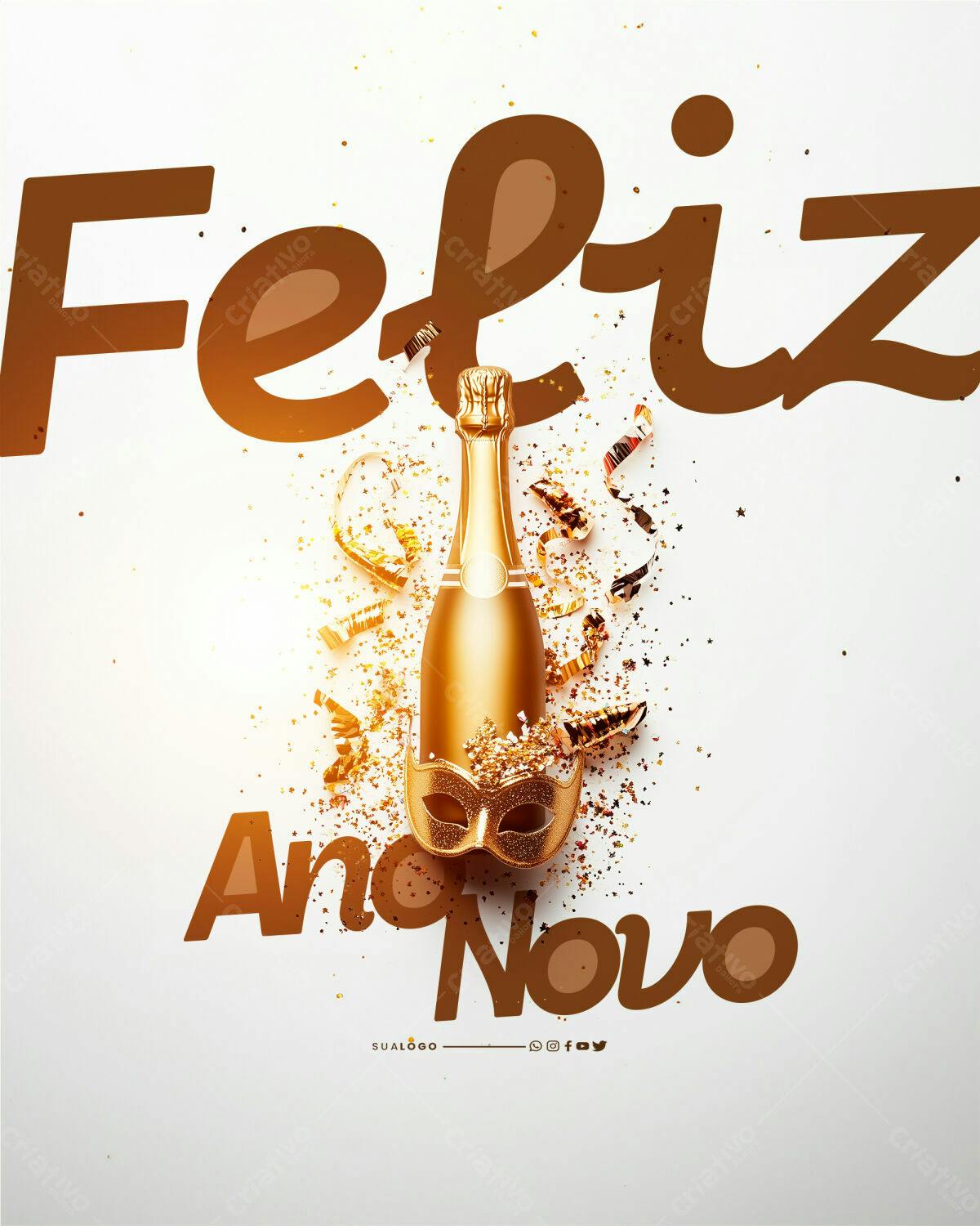 Flyer Feliz Ano Novo PSD Editável