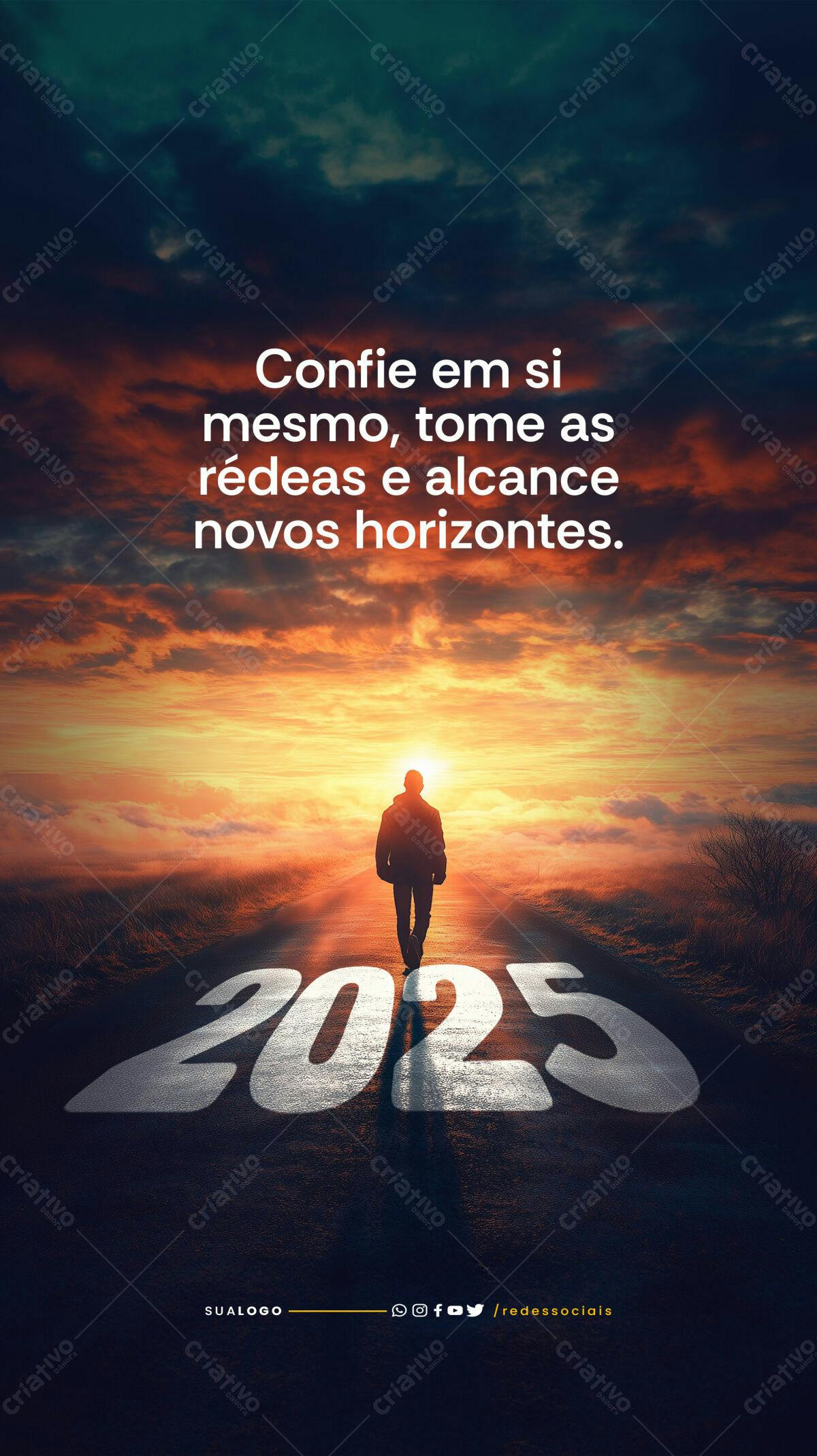 Poster Motivacional para 2025 PSD Editável