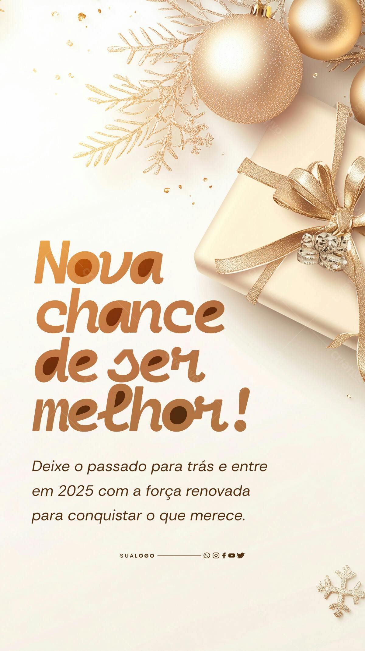 Flyer Ano Novo Dourado PSD Editável