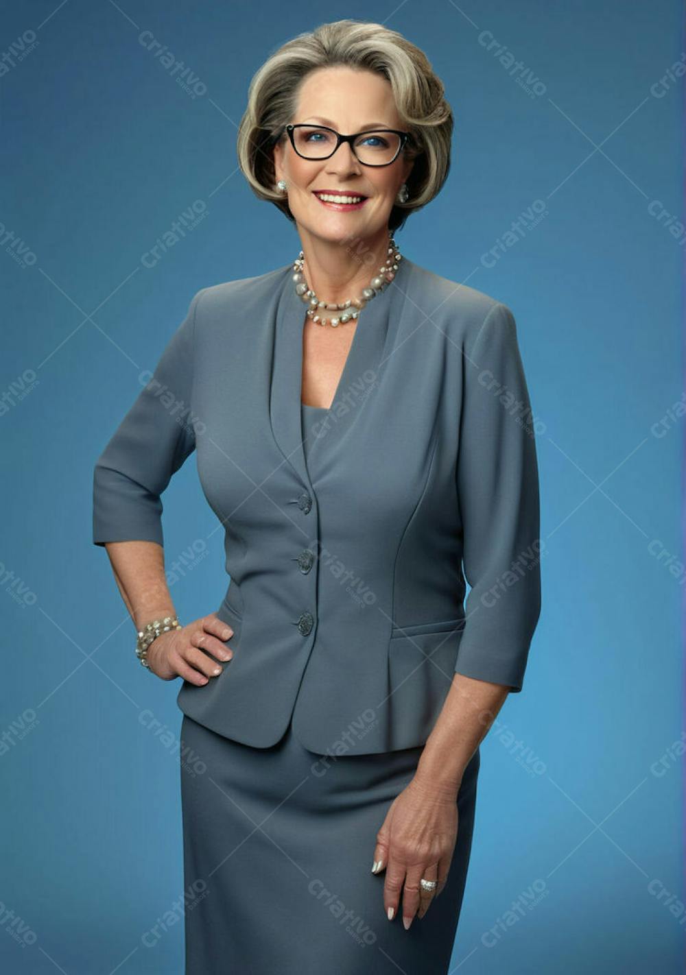 Social Mulher Oculos Azul
