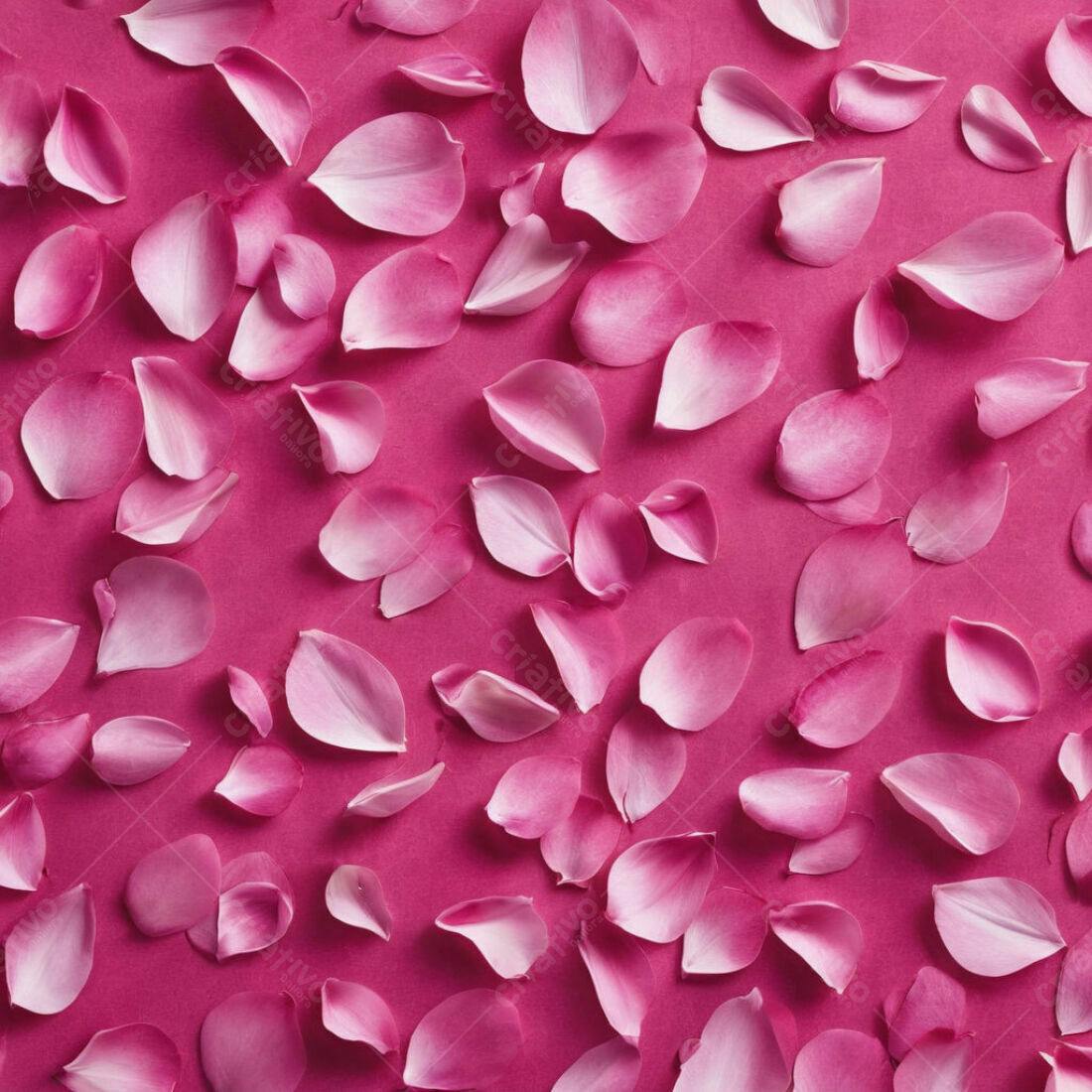 Pétalas Rosas Fundo Pink