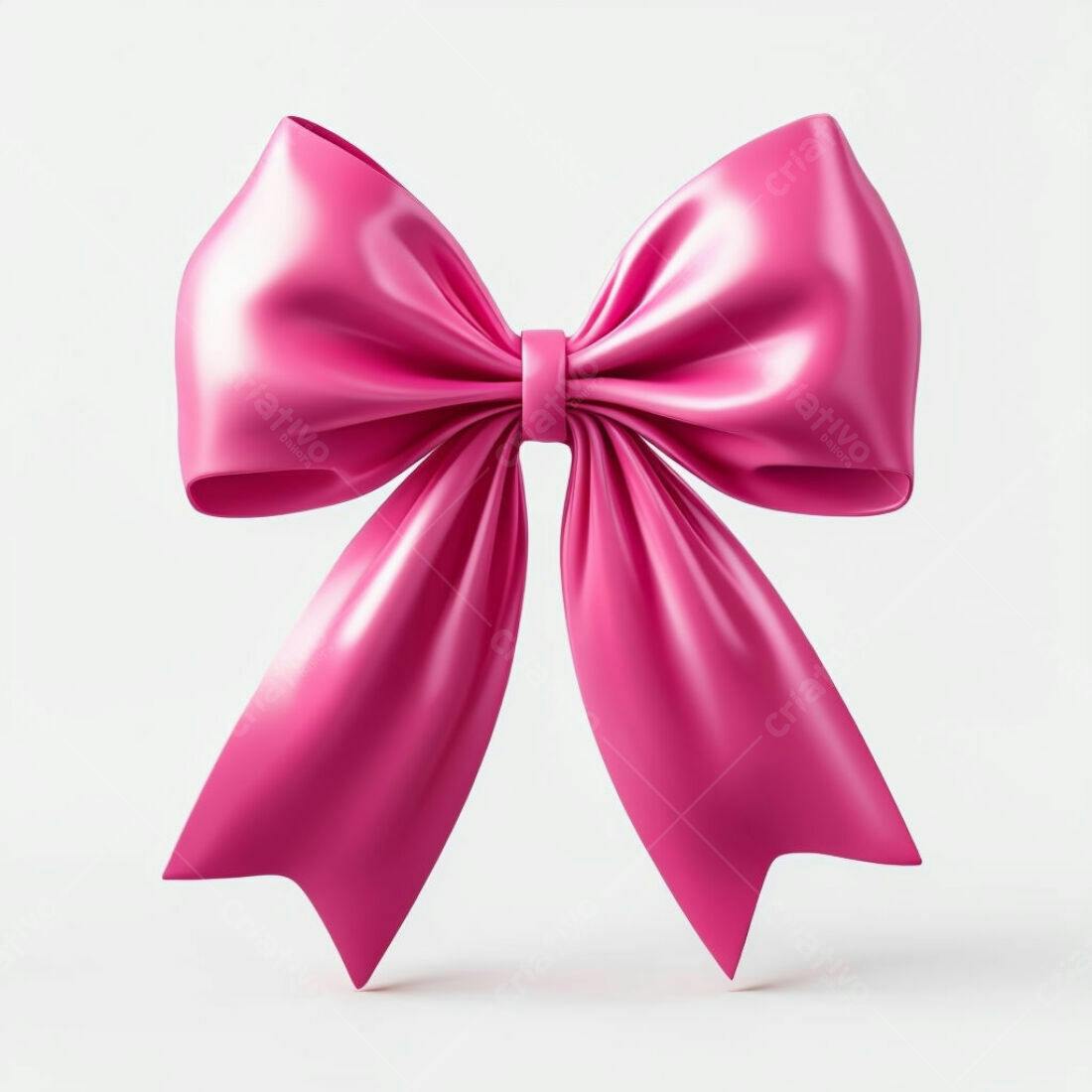 Laço rosa brilhante em fundo branco