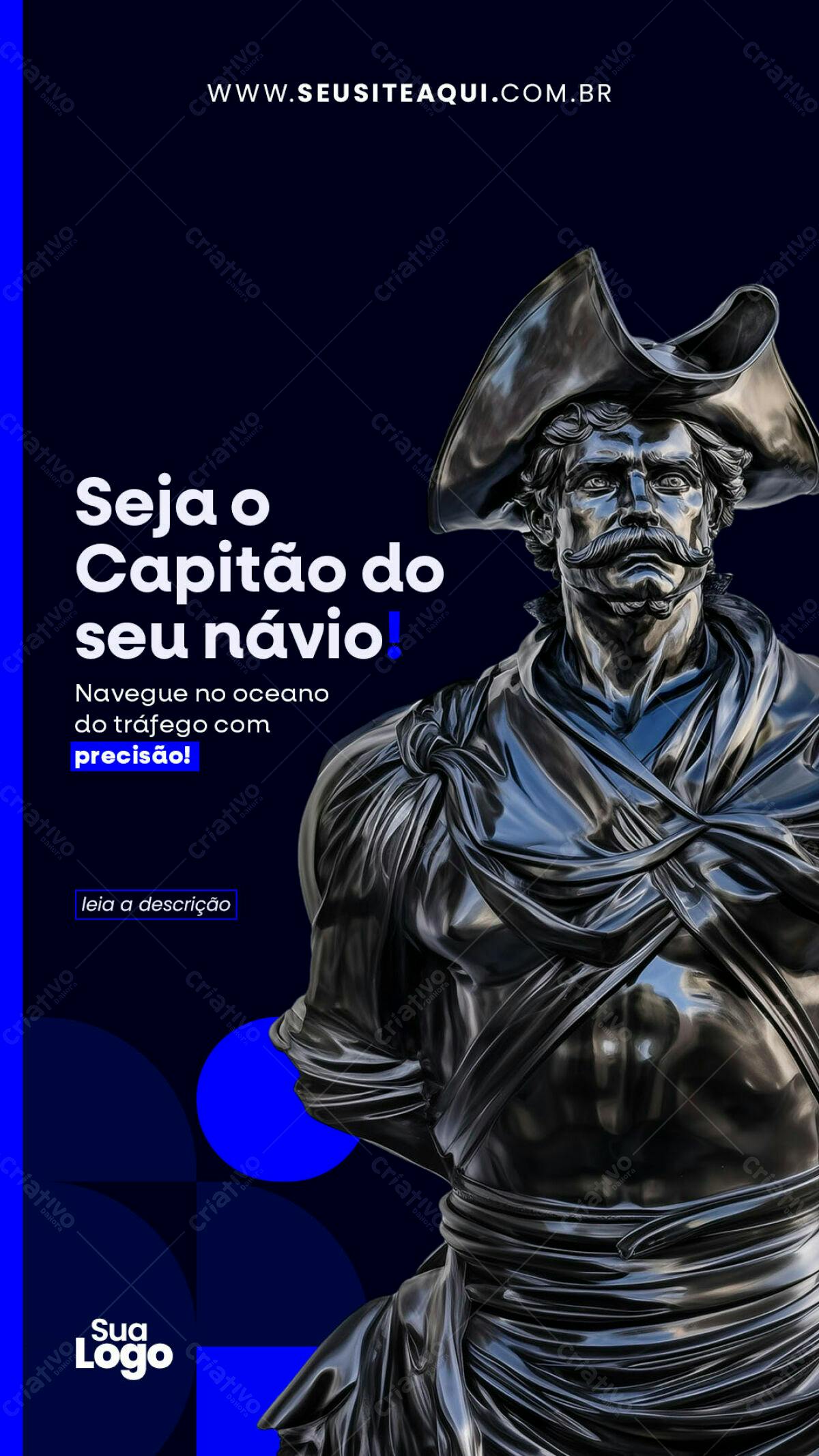 Flyer Marketing Digital Capitão PSD Editável