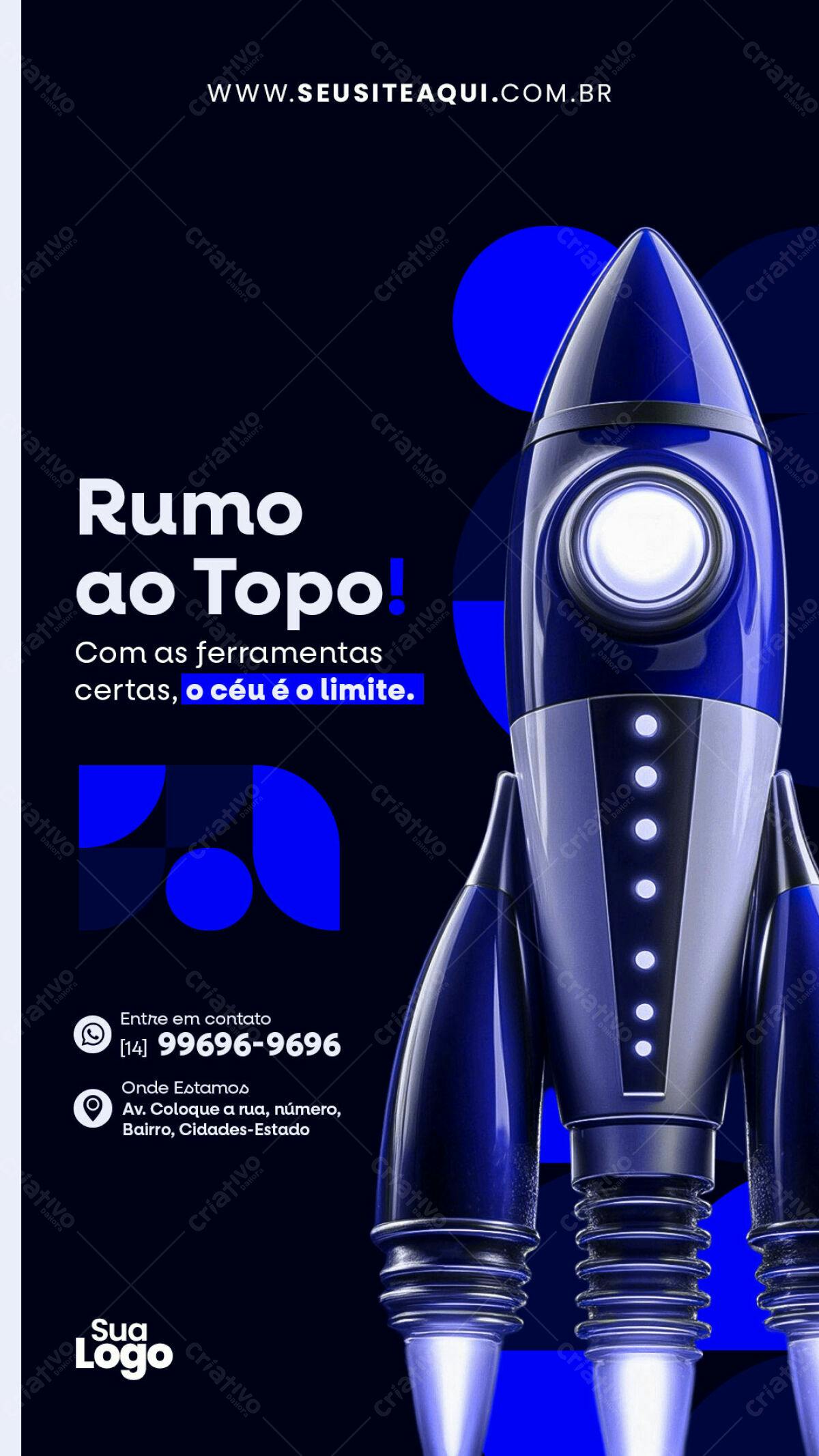 Flyer Rumo ao Topo PSD Editável