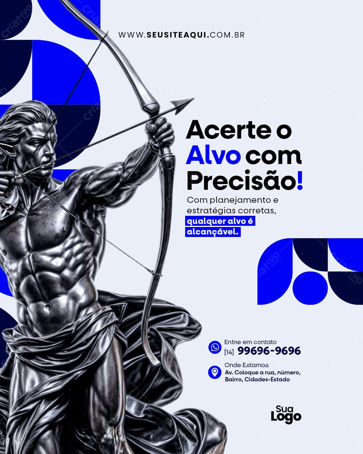 Flyer Motivação com Arqueiro PSD Editável