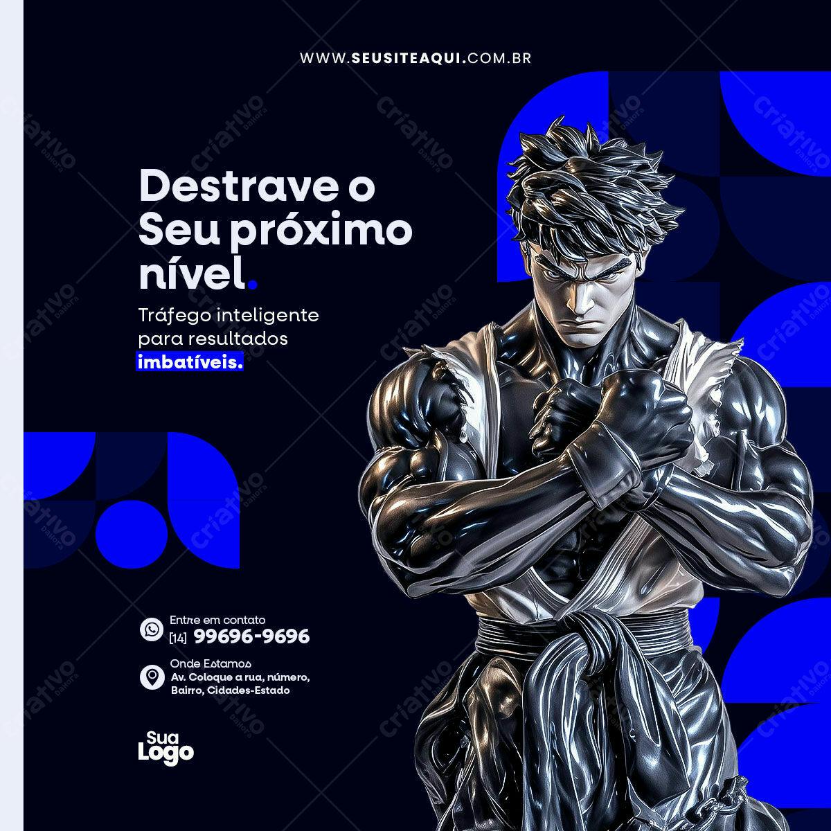 Post de Mídias Sociais com Guerreiro PSD Editável