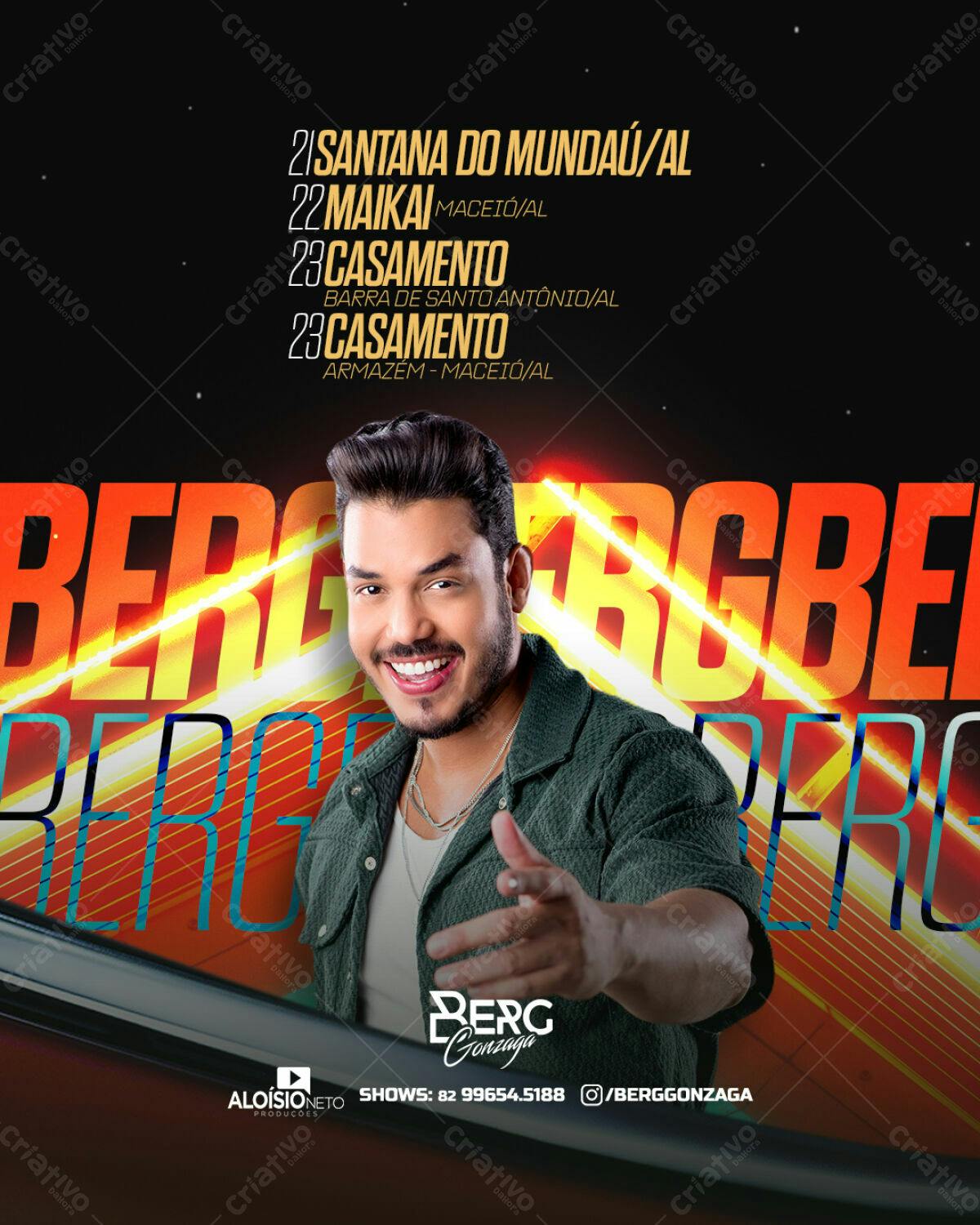 Flyer para Evento Musical Berg Gonzaga PSD Editável