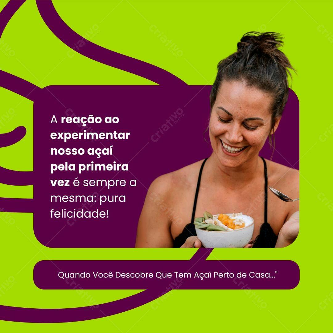 Post para Redes Sociais Açaí PSD Editável