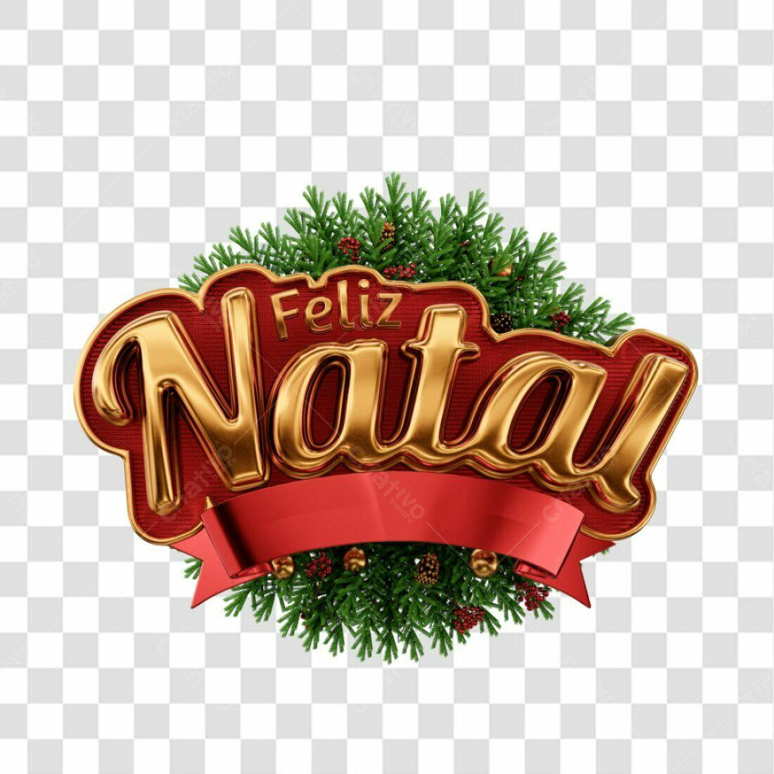 Selo Feliz Natal PNG com fundo transparente