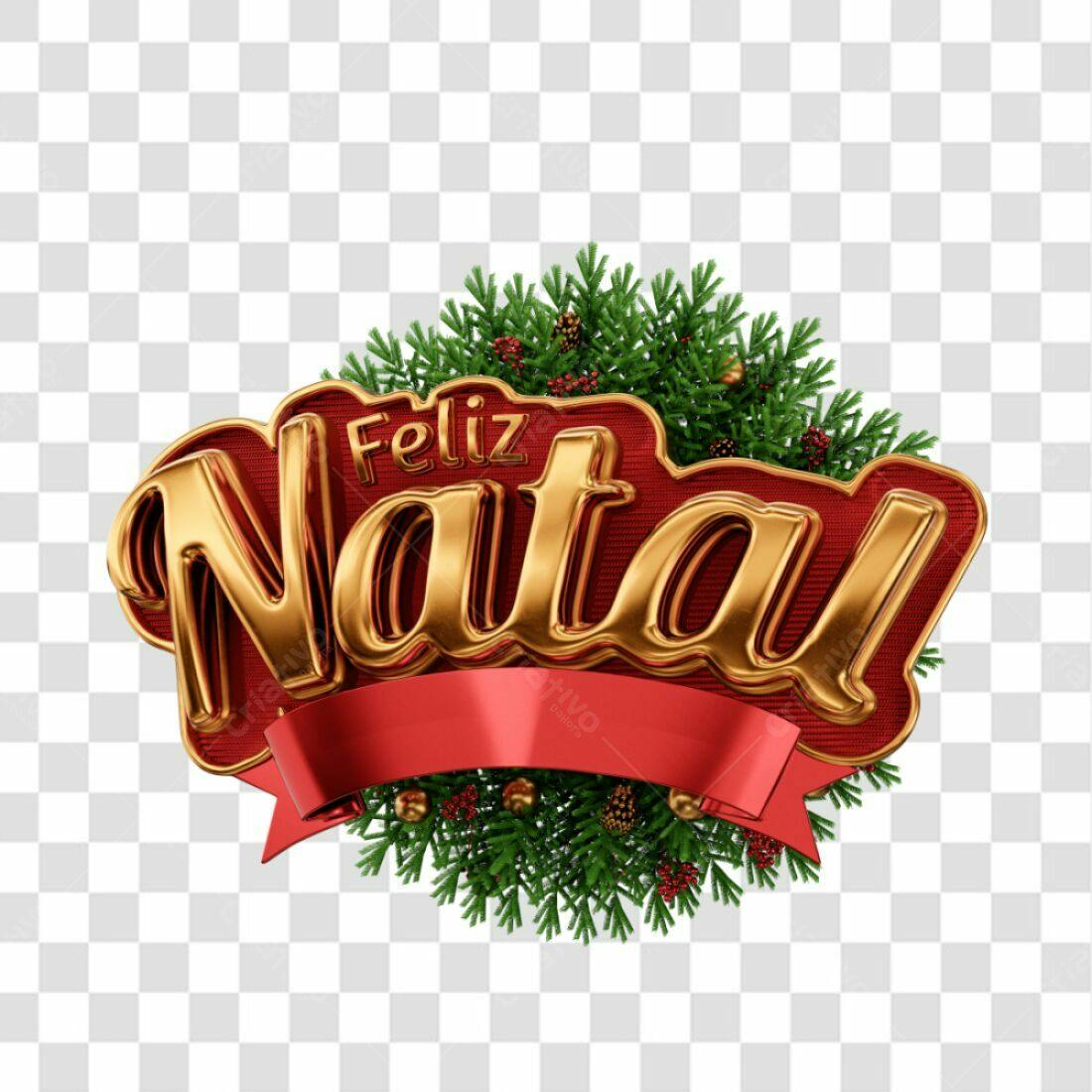 Selo Feliz Natal PNG com fundo transparente
