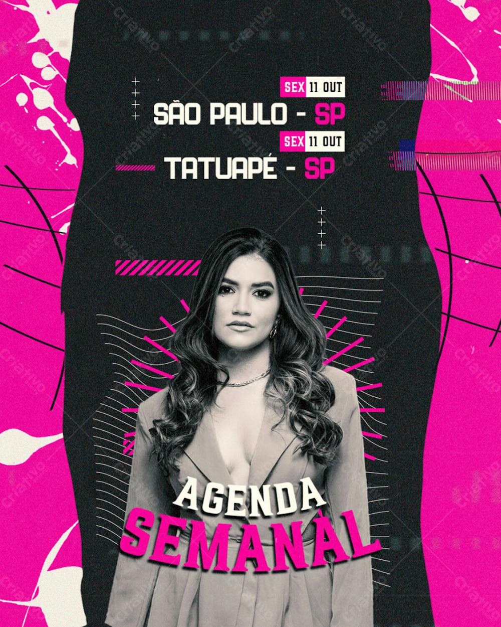 Agenda Semanal Tour São Paulo Feed Psd Editavel