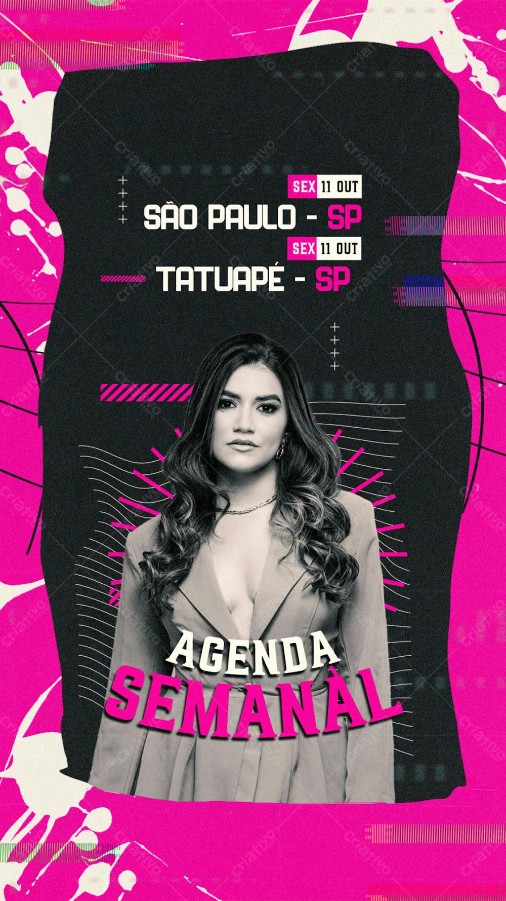 Agenda Semanal Tour São Paulo Story Psd Editavel