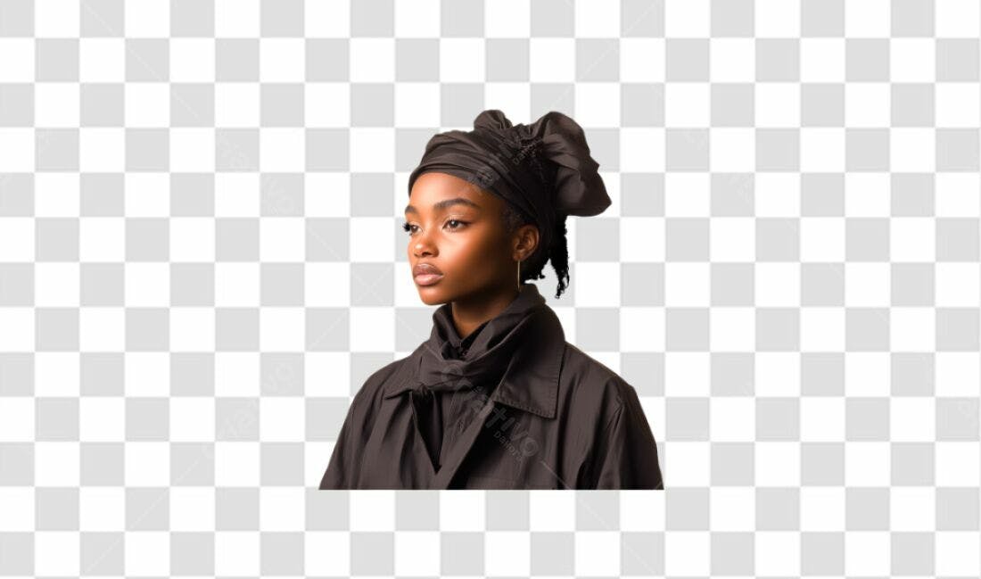 Icone mulher negra turbante PNG com fundo transparente