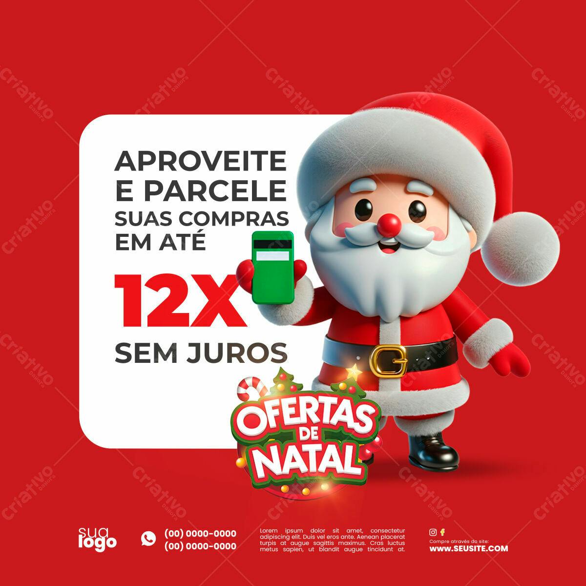 Flyer para Ofertas de Natal PSD Editável