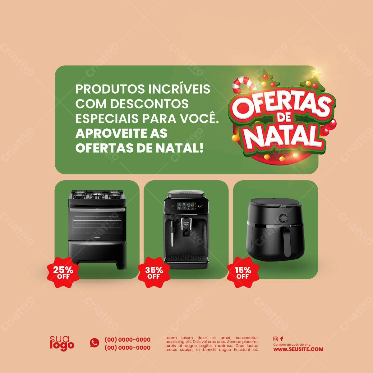 Flyer de Ofertas de Natal PSD Editável