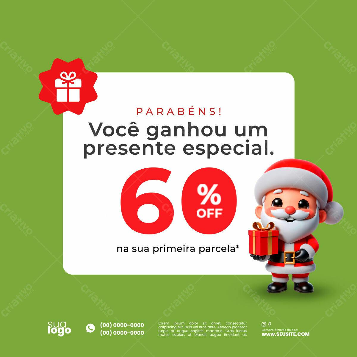 Flyer Natalino 60% OFF PSD Editável