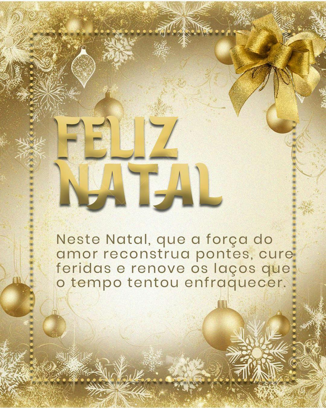 Cartão de Natal Dourado PSD Editável