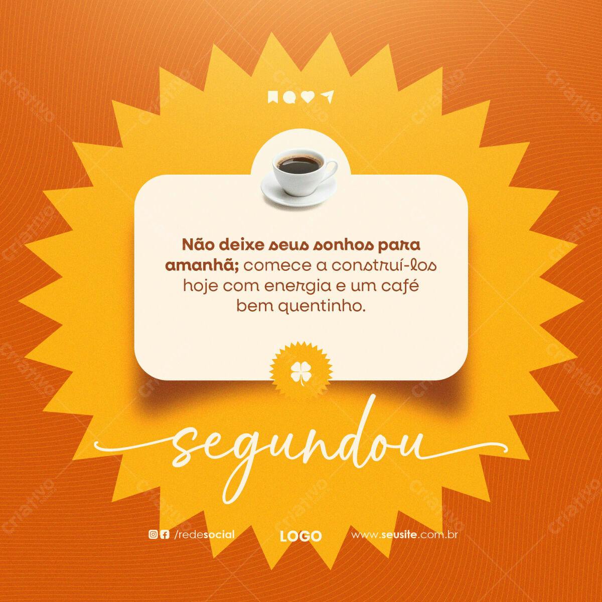 Post para Redes Sociais - Café da Manhã PSD Editável
