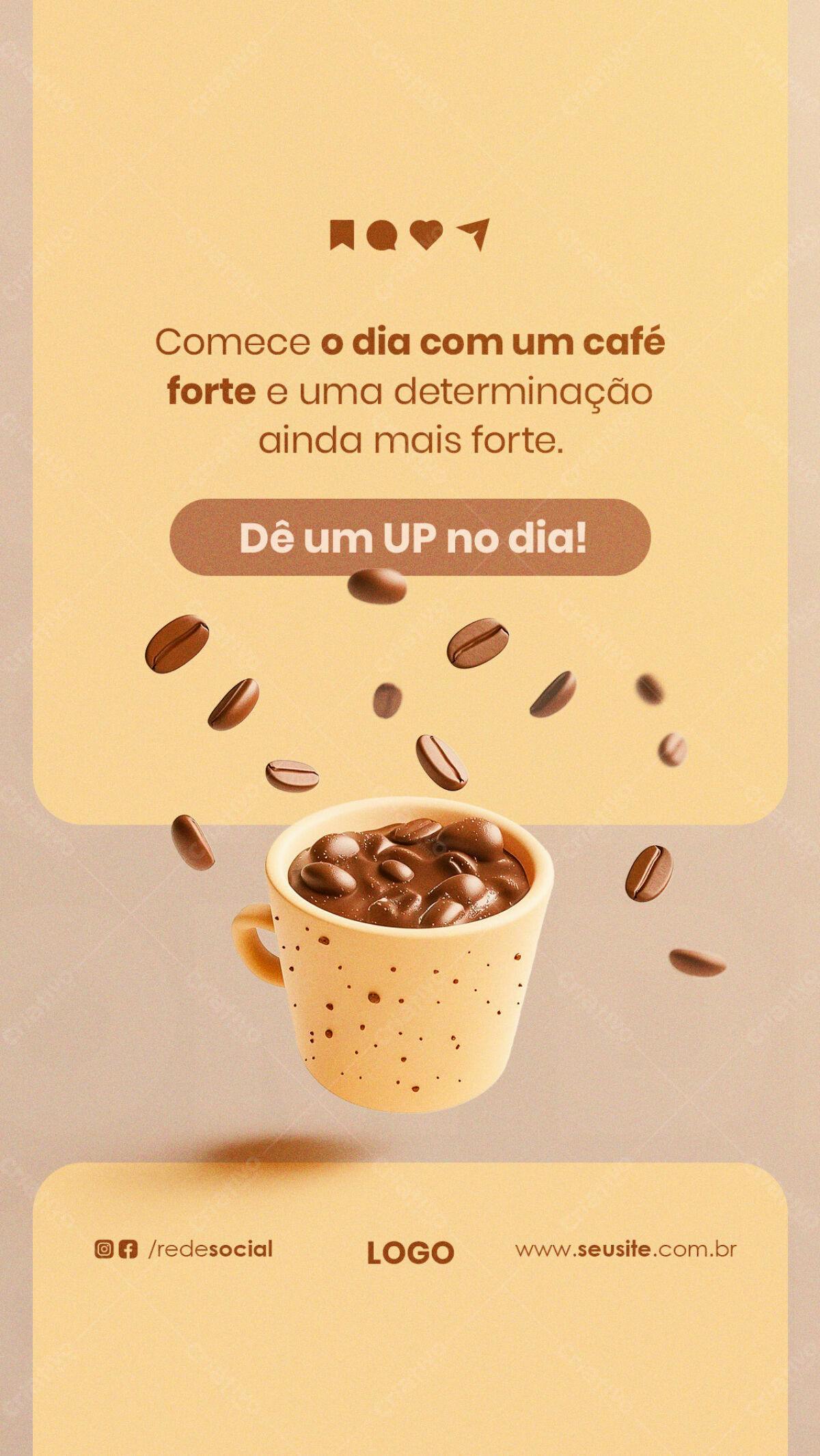 Post para Redes Sociais Café da Manhã PSD Editável