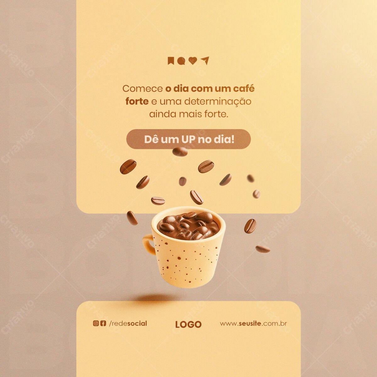 Postagem Instagram Café da Manhã PSD Editável