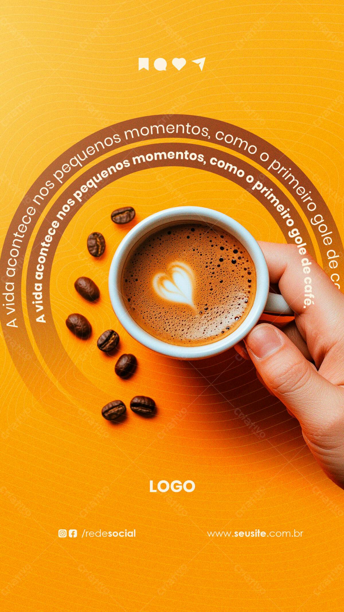 Post para Redes Sociais Café PSD Editável