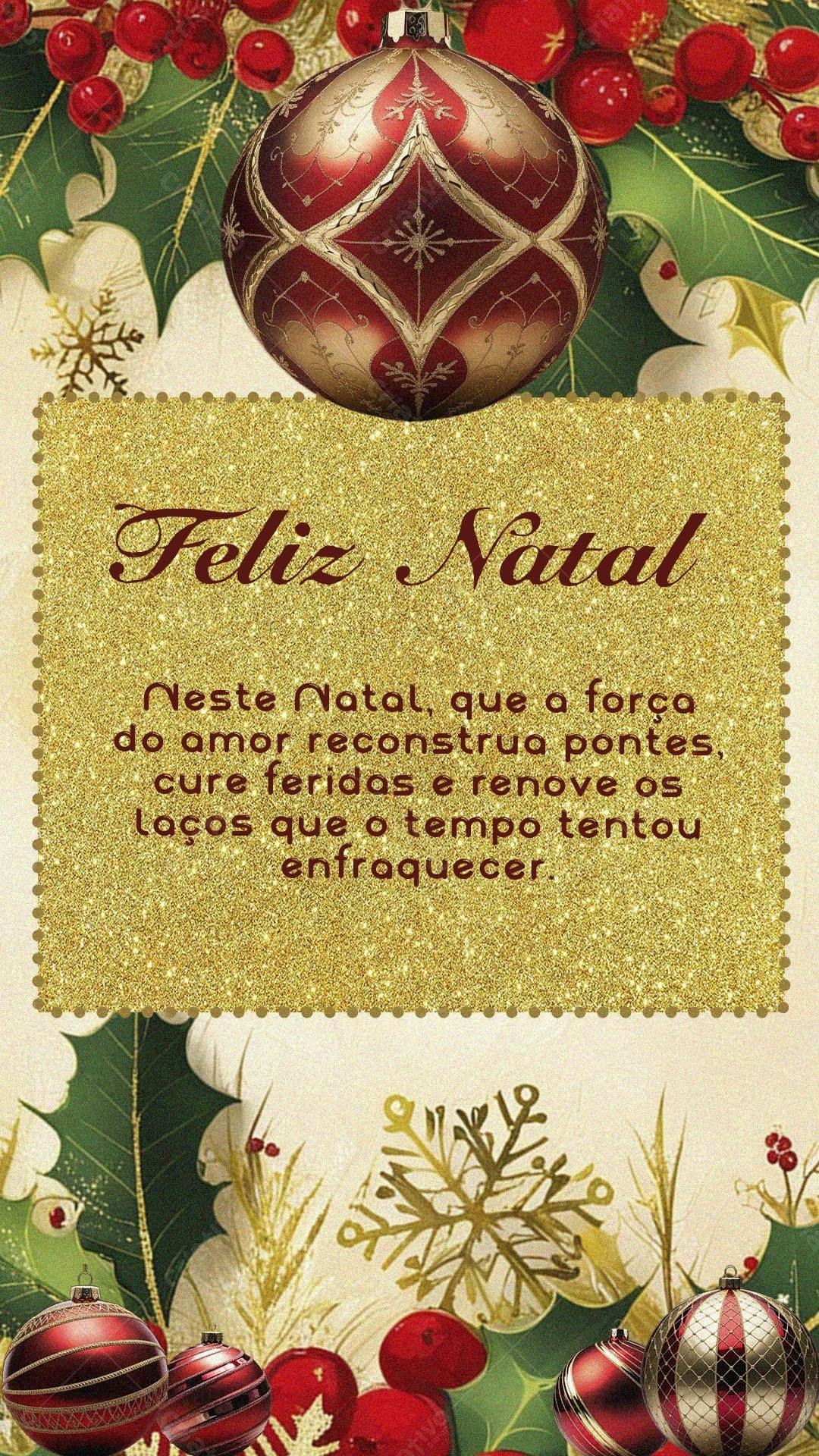 Cartão de Natal com Bolinhas Vermelhas e Douradas PSD Editável
