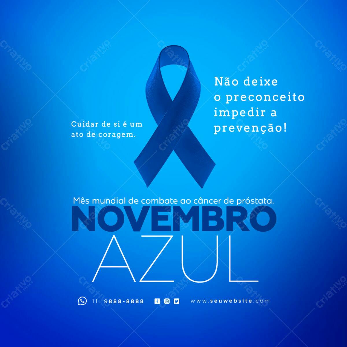Postagem Novembro Azul PSD Editável