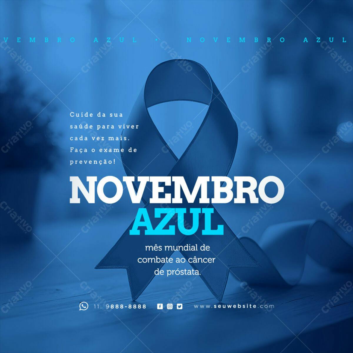 Post para Novembro Azul PSD Editável