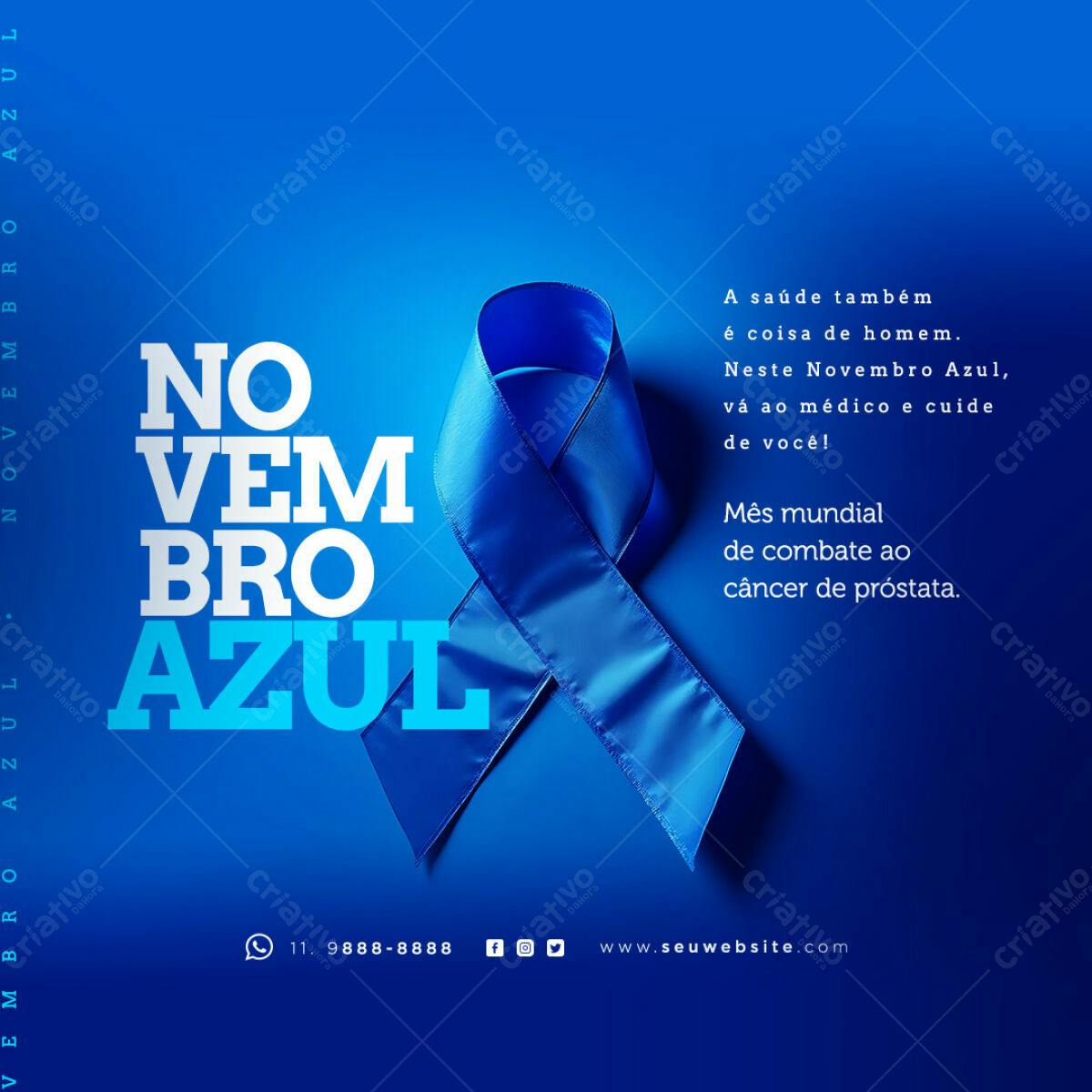 Flyer Novembro Azul PSD Editável