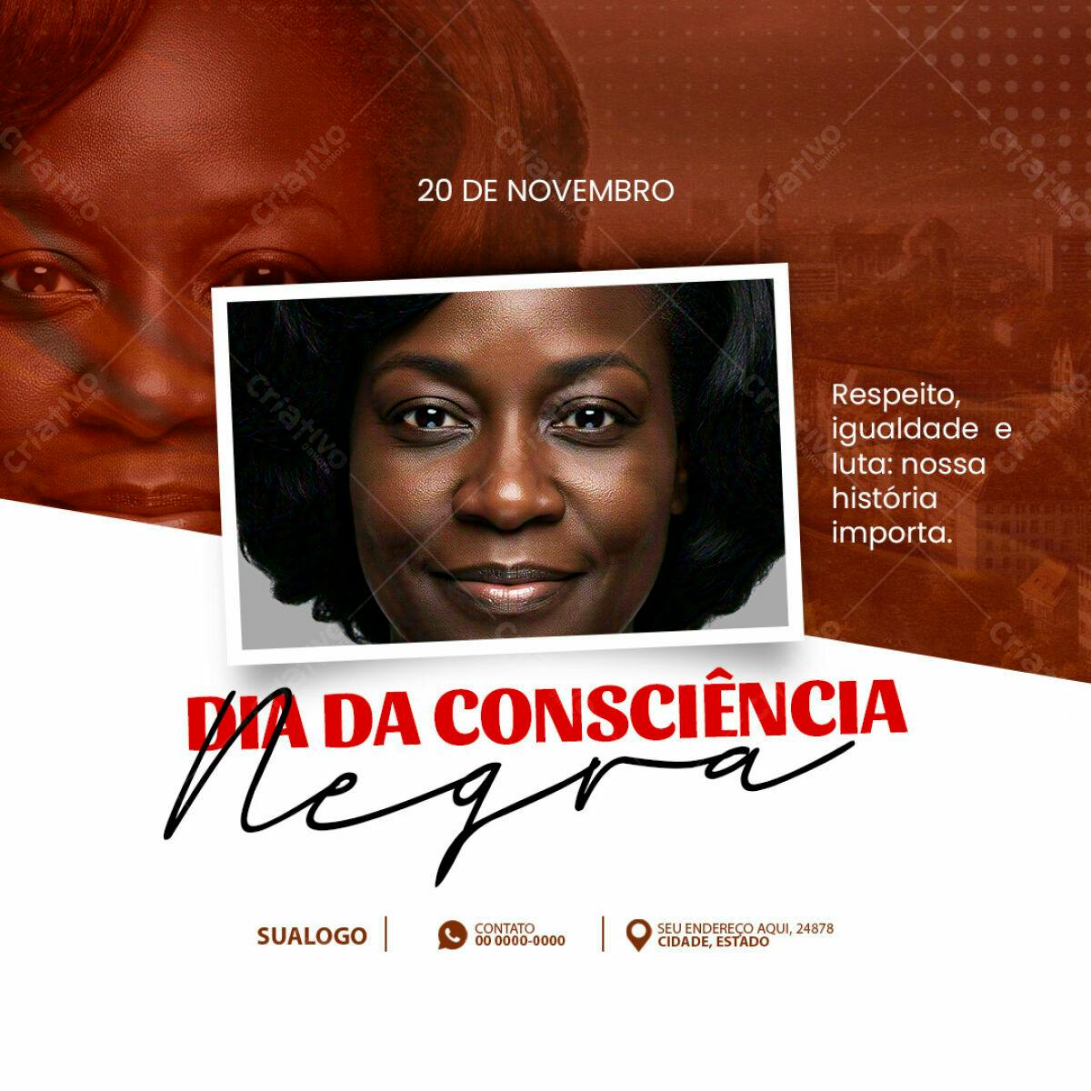 Flyer Dia da Consciência Negra PSD Editável