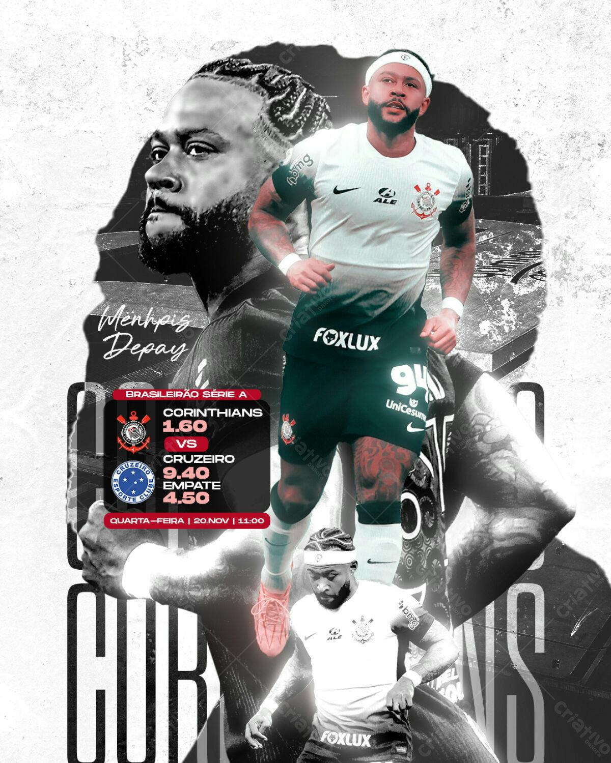 Flyer Corinthians x Cruzeiro PSD Editável