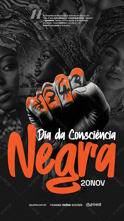 Dia Da Consciência Negra Força Social Media Psd Editavel Story