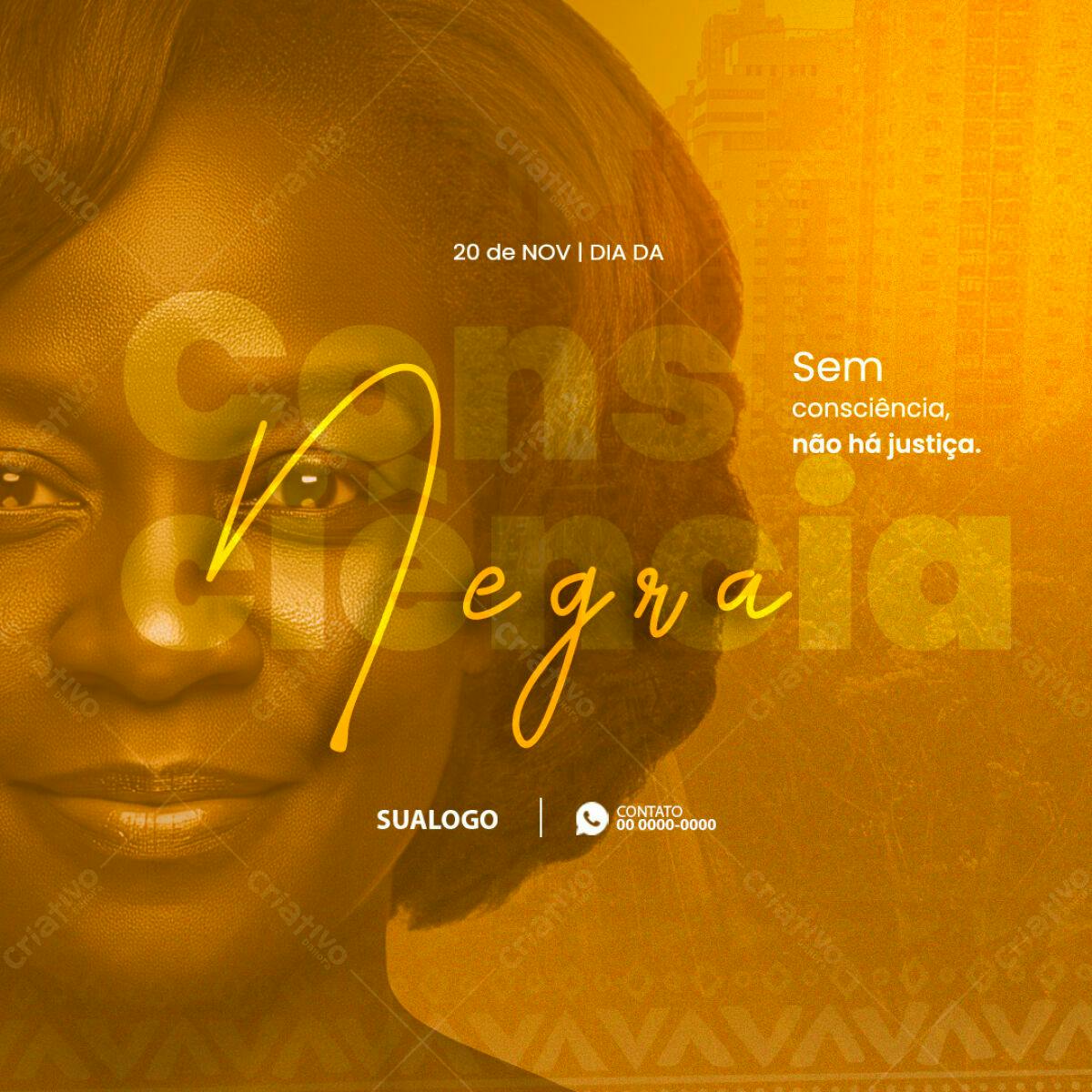 Flyer Dia da Consciência Negra PSD Editável