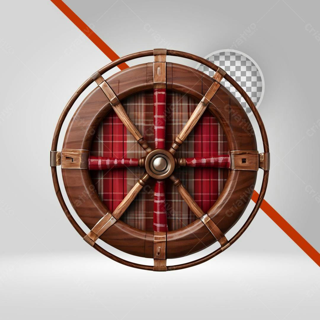 Ícone roda de madeira PNG com fundo transparente